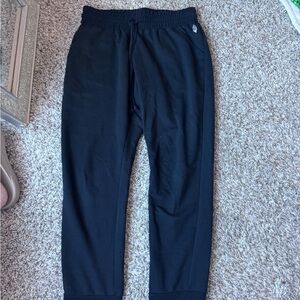 Black Jogger Sweatpants with Subtle Embroidered Logo